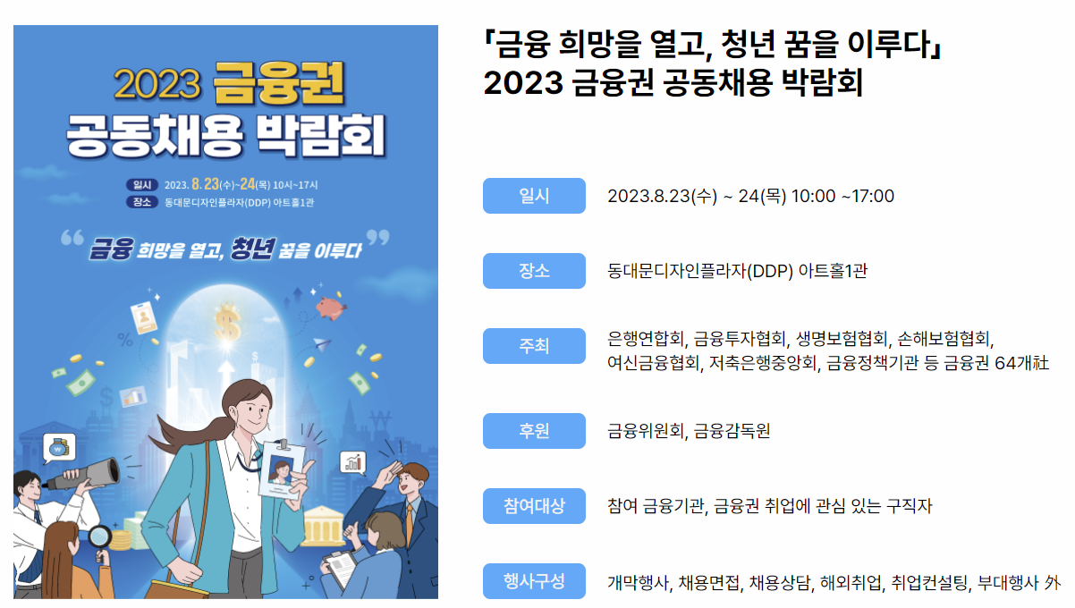 금융권 공동 채용 박람회