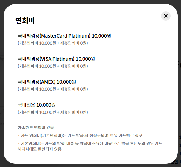 현대카드 가족카드 연회비