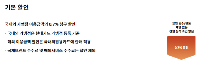 현대카드 제로 에디션2 할인형 기본할인