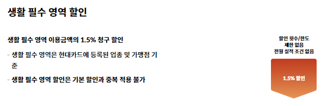 현대카드 제로 에디션2 생활필수영역 할인