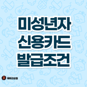 미성년자 신용카드 발급조건