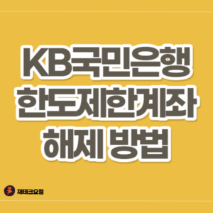 국민은행 한도제한계좌 해제방법