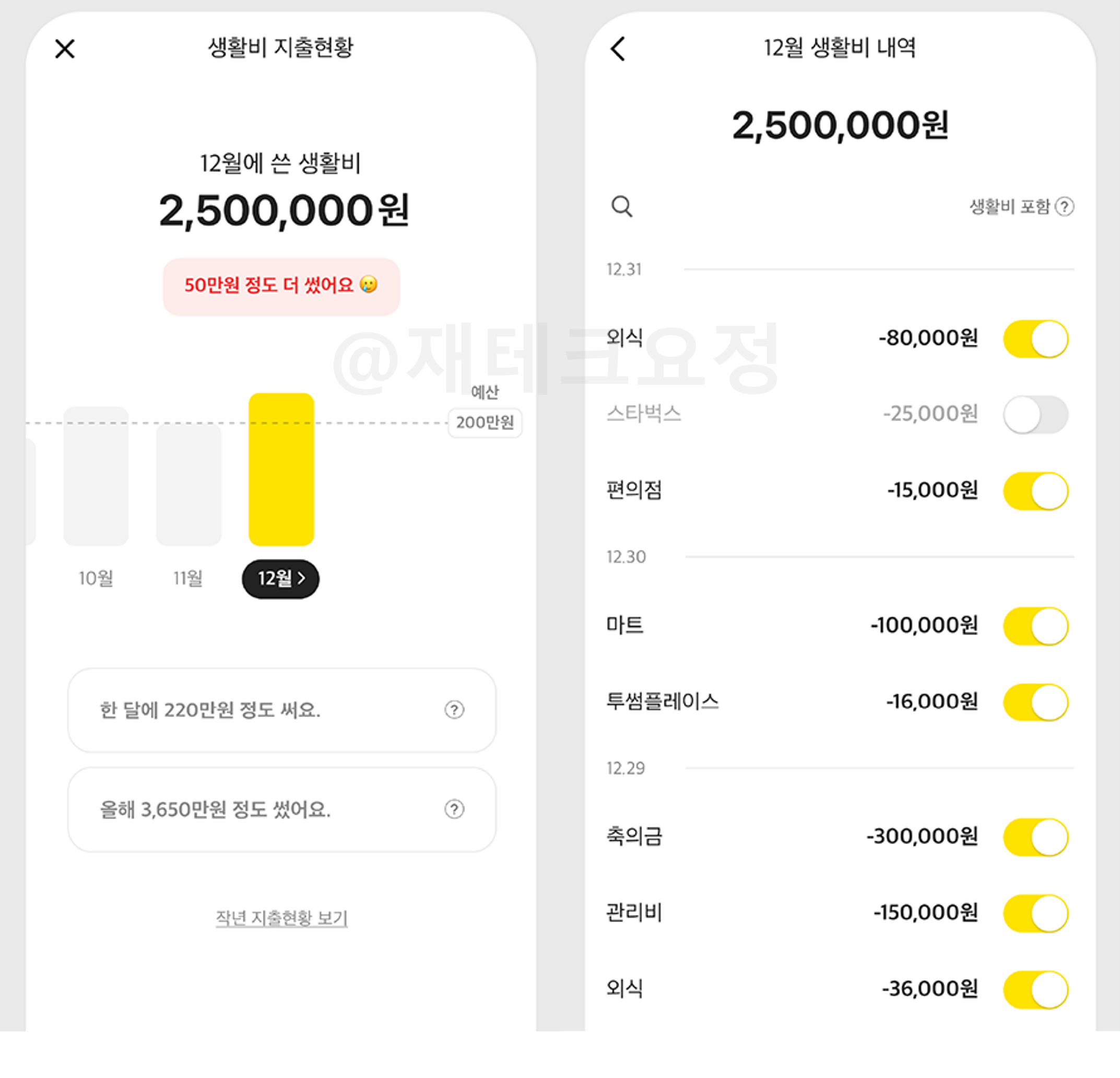 월별 지출 현황