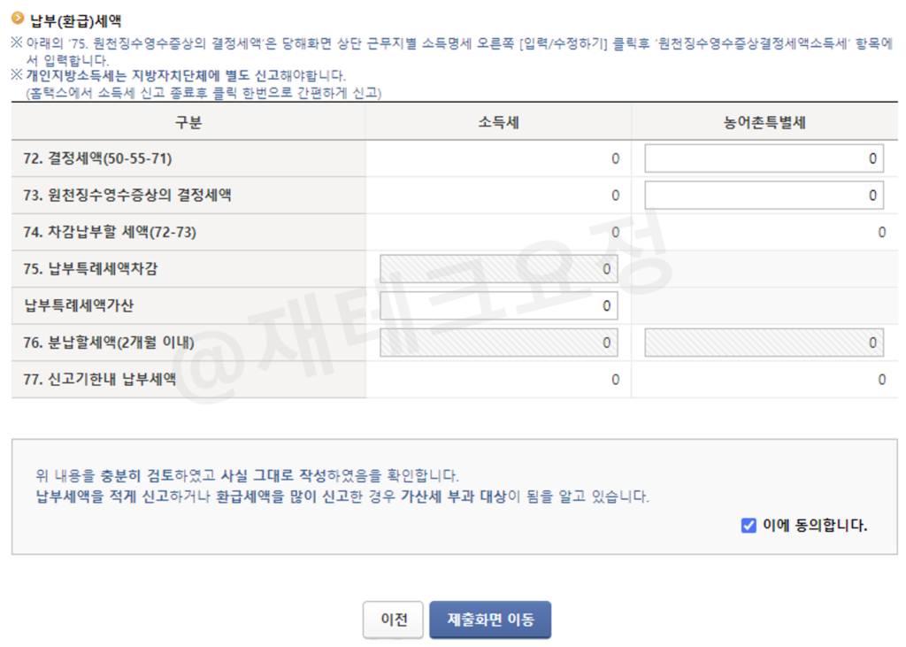납부 환급 세액
