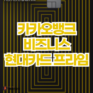 카카오뱅크 비즈니스 현대카드 프라임 혜택