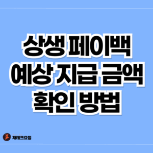 상생 페이백 예상 지급 금액 확인하는 방법